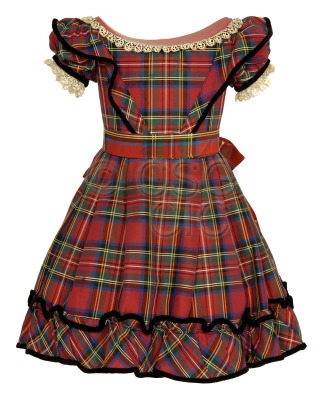 Child's tartan dress. Wide...