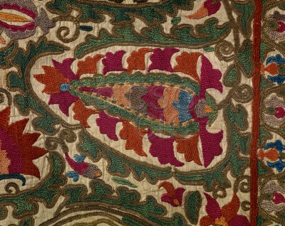 Suzani embroidery Detail of...