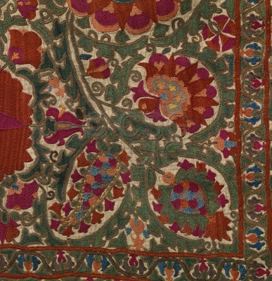 Suzani embroidery Detail of...