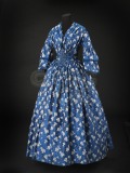 Woman’s dress in blue and white...