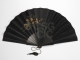 Fan with thirteen black painted...