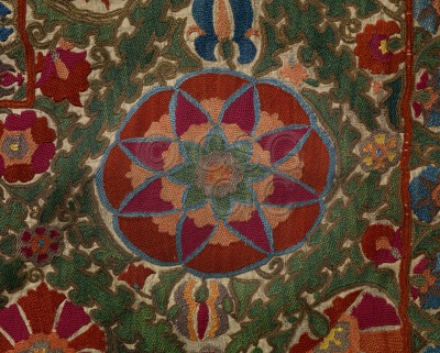 Suzani embroidery Detail of...