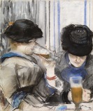 Women Drinking Beer Pastel also...