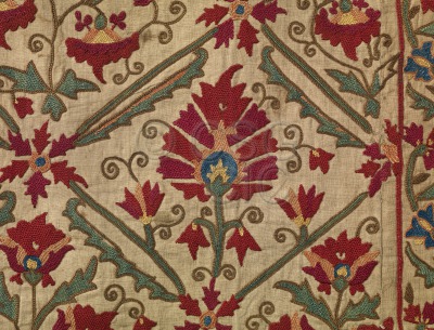 Suzani embroidery Detail of...