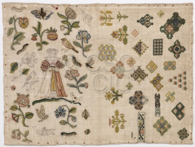 Embroidered panel  with motifs...