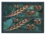 Leaded green glass and copper...