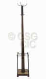 Oak and wrought iron coatstand on...