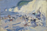 Berneval French beach scene with...