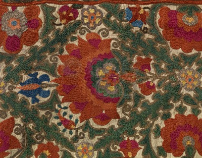 Suzani embroidery Detail of...