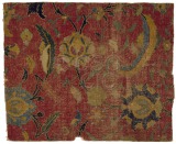 Indo-Ispahan carpet fragment, red...