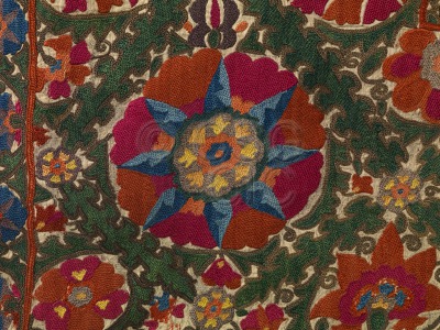 Suzani embroidery Detail of...