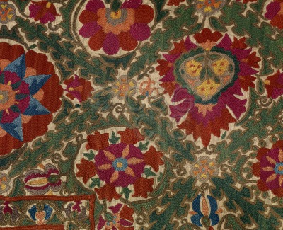 Suzani embroidery Detail of...